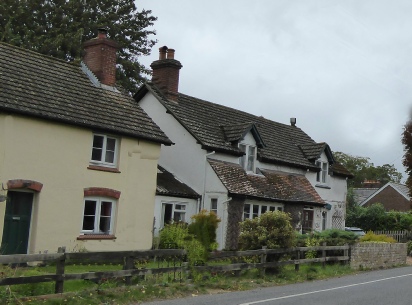 Houses on the main road through Barton Stacey. 