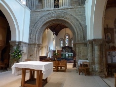 The interior of Petersfield Church. 