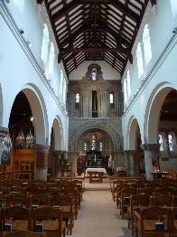 The aisle in St Peter's Church. 