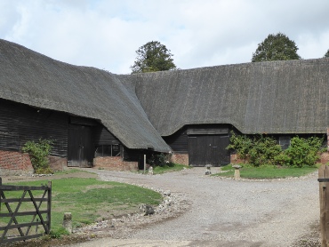Thatched barn in Hurstbourne Tarrant. 